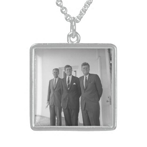 Bros President John Kennedy  Robert  Ted Sterling Silver Necklace