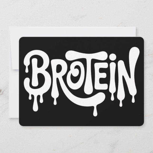 Brotein Protein Funny Bro Gym LGBTQ Gay Pride Ally Invitation (Front)