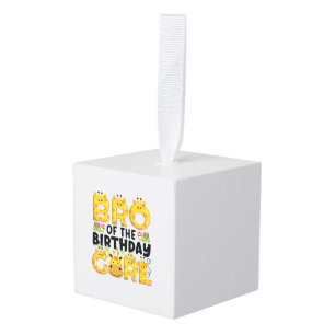 Brother 1st Birthday Girl Giraffe Theme Party Zoo Cube Ornament
