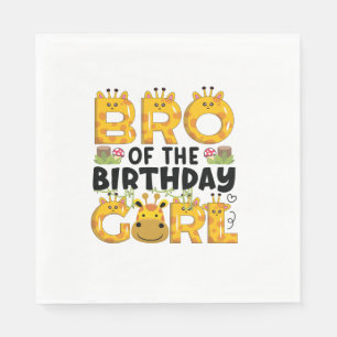 Brother 1st Birthday Girl Giraffe Theme Party Zoo Napkins