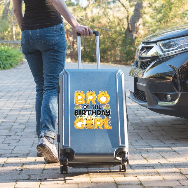 Brother 1st Birthday Girl Giraffe Theme Party Zoo  Sticker (Suitcase Insitu)