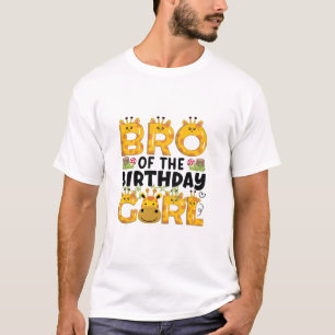 Brother 1st Birthday Girl Giraffe Theme Party Zoo T-Shirt