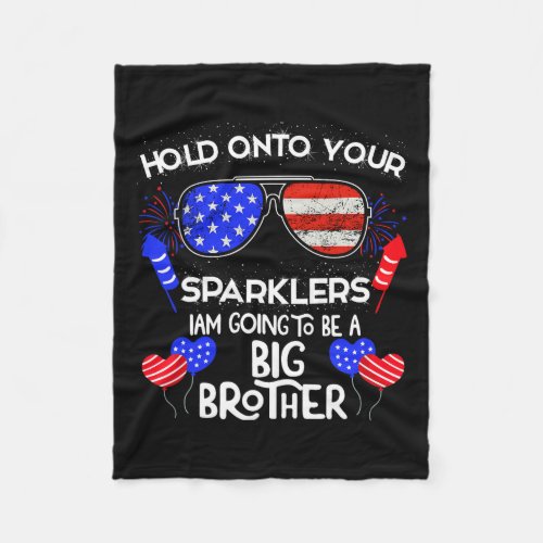 Brother 4th Of July Pregnancy Announcement  Fleece Blanket