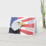 Brother, a patriotic birthday card<br><div class="desc">Patriotic birthday wishes with a bald eagle and US flag. Just add a name to customize this great card.</div>