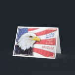 Brother, a patriotic birthday card<br><div class="desc">Patriotic birthday wishes with a bald eagle and US flag. Just add a name to customize this great card.</div>