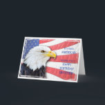Brother, American birthday card<br><div class="desc">For a Brother. A great birthday card for a real American patriot. Featuring an American bald eagle and flag.</div>
