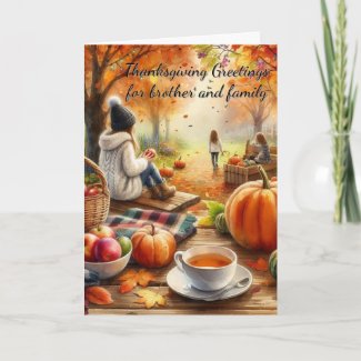  Brother and Family Thanksgiving  Holiday Card
