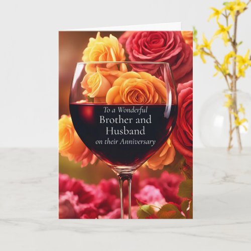 Brother and Husband Happy Wedding Anniversary Card