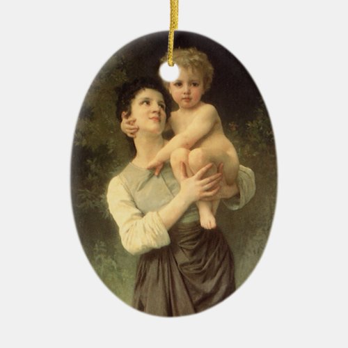 Brother and Sister by William Adolphe Bouguereau Ceramic Ornament