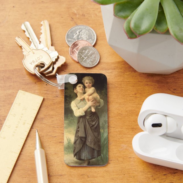 Brother and Sister by William Adolphe Bouguereau Keychain (Desk)
