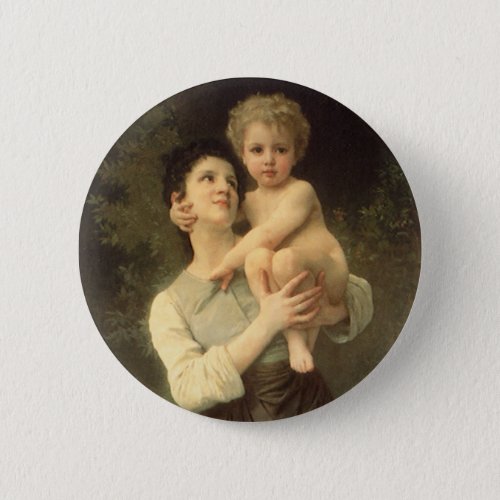 Brother and Sister by William Adolphe Bouguereau Pinback Button