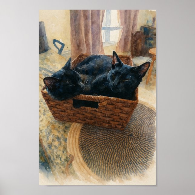 Brother and Sister Cat Love Poster (Front)