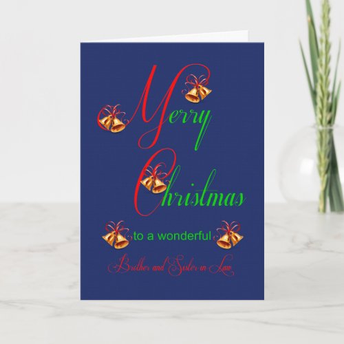 Brother and Sister in Law Christmas Bells Holiday Card