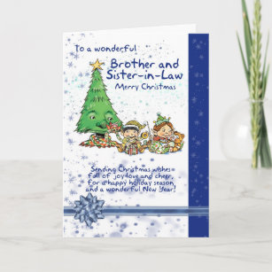 Quality Large Christmas Card Santa Design BROTHER AND SISTER-IN-LAW 