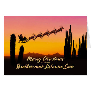 Brother and Sister In Law Christmas Santa Desert Cards