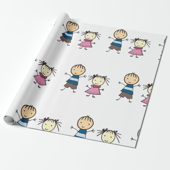 Brother And Sister Wrapping Paper (Unrolled)