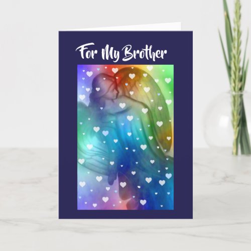 Brother Angel With Hearts Holiday Card
