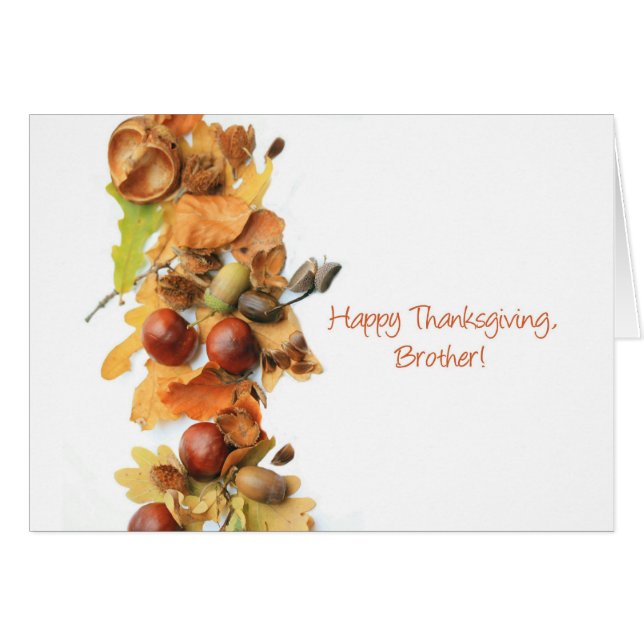 Brother autumn border thanksgiving greeting (Front Horizontal)