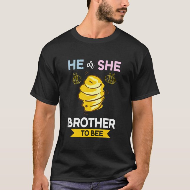 Brother Baby Big Bro Mom Bee Party Theme T-Shirt (Front)