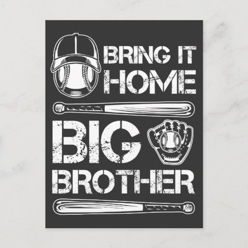 Brother Baseball Player Family Support Postcard