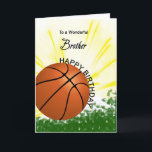 Brother Basketball Birthday Card<br><div class="desc">Give your basketball loving brother a baseball and bat card with an explosive basketball theme! A basketball and bat with the words 'To a wonderful brother'.</div>