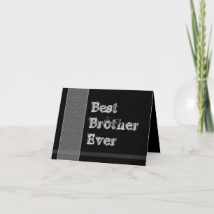 BROTHER Be My Best Man - Black and Silver Checks Invitation