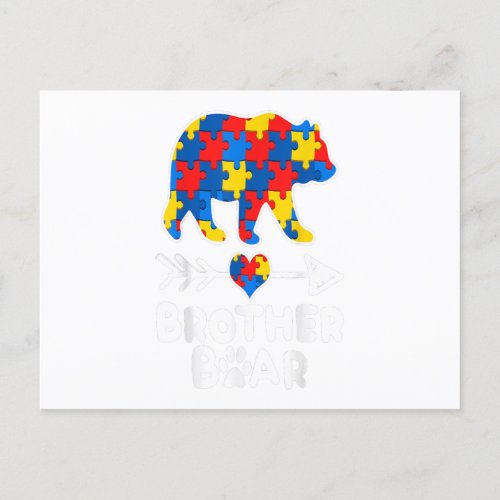 Brother Bear Puzzle Autism Awareness Family Gift Announcement Postcard