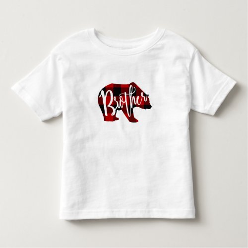 Brother Bear Rustic Red Buffalo Plaid Family Toddler T_shirt