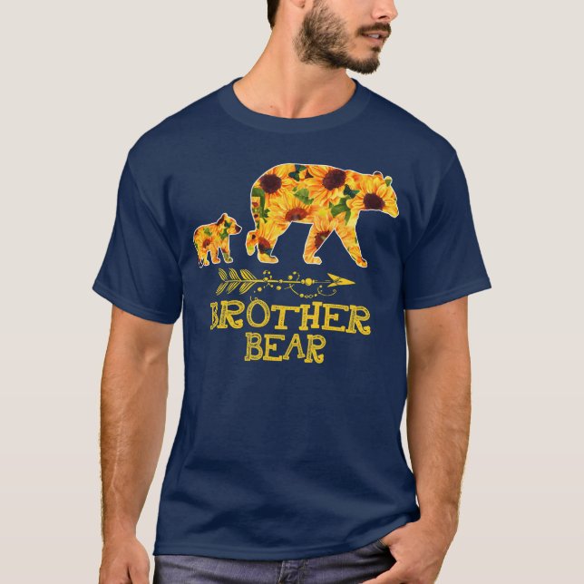 Brother Bear Sunflower Funny Mother Father family T-Shirt (Front)