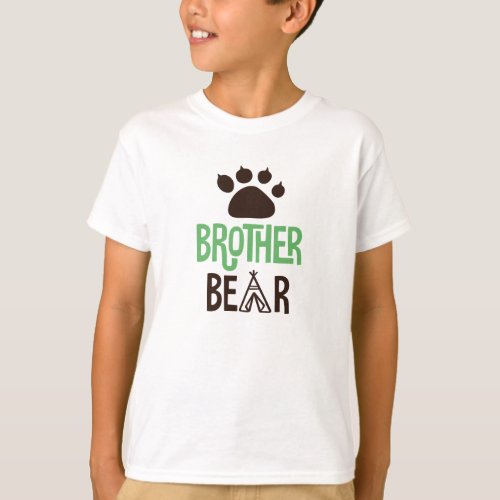 Brother Bear With Bear Claw Print  T_Shirt