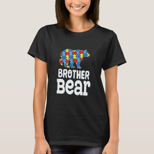 Brother Bear World Autism Awareness Day Family Puz T_Shirt