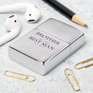 Brother Best Man Wedding Groomsman Custom Est Zippo Lighter