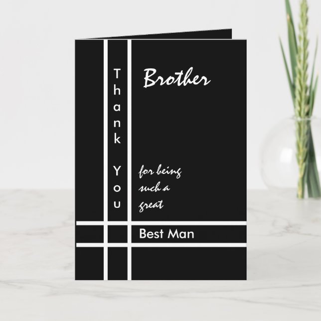 BROTHER - Best Man Wedding Thank You Card (Front)