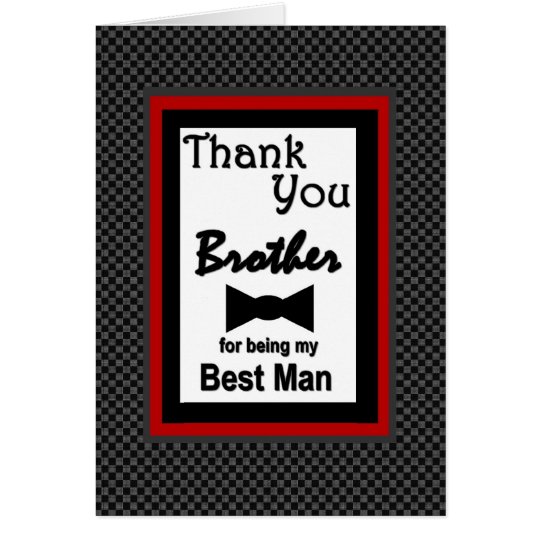 BROTHER Best Man Wedding Thank You with Bow Tie Card