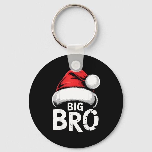 Brother Big Christmas Santa Family Matching Pajama Keychain (Front)