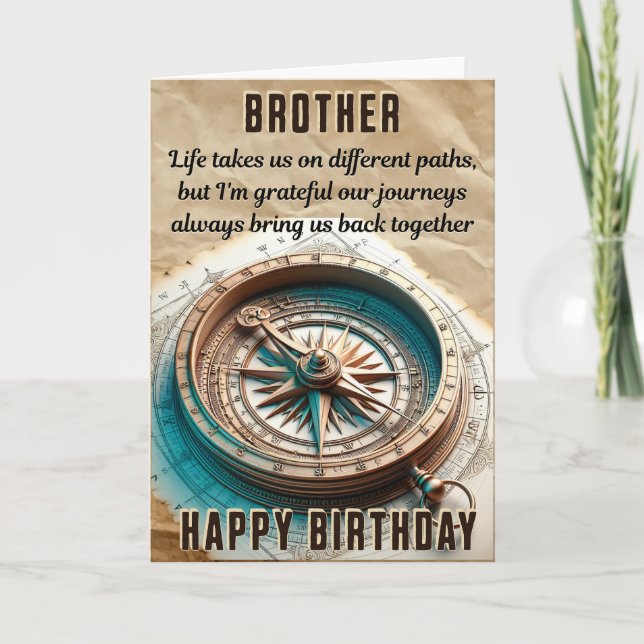 Brother Birthday, 5" x 7" Folded Greeting Card (Front)