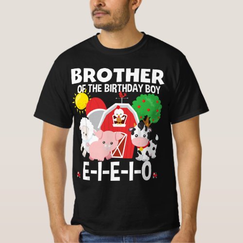 Brother Birthday Boy Old MacDonald Birthday Party  T_Shirt