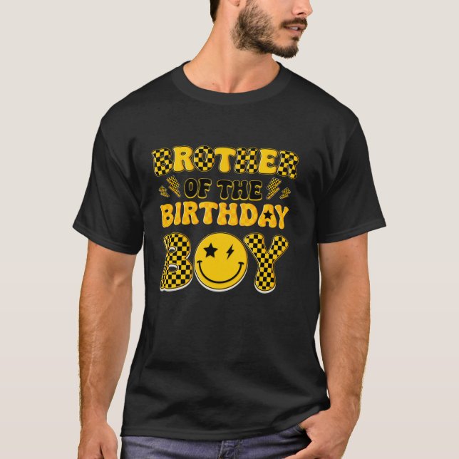 Brother Birthday Boy One Happy Dude Family Party D T-Shirt (Front)