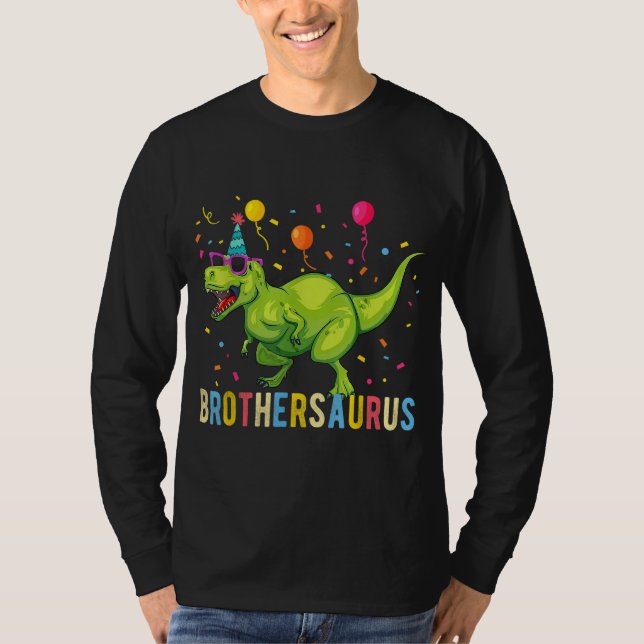 Brother Birthday Boy T Rex Dinosaur T-Shirt (Front)