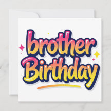  Brother Birthday Colorful Graffiti Lettering