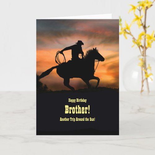 Brother Birthday Cool Country Western Horse Card