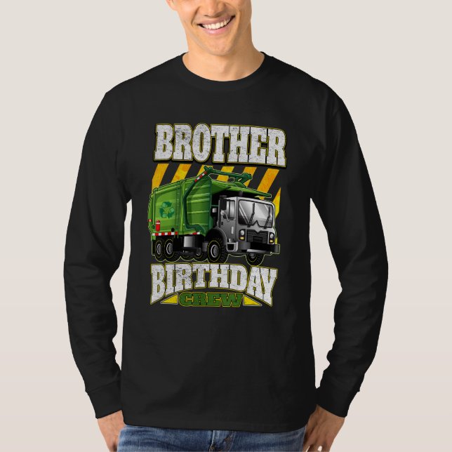 Brother Birthday Crew  Garbage Trucks T-Shirt (Front)