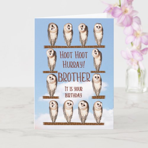 Brother Birthday Curious Owls Card