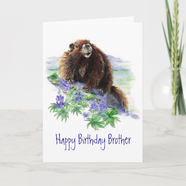 Brother,  Birthday Endangered Animal Greeting Card (Front)