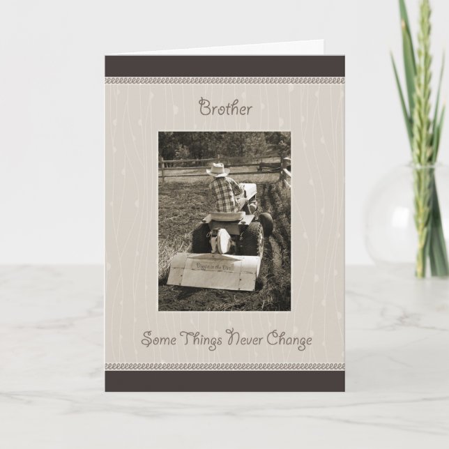 Brother Birthday Farm Boy Humor Card (Front)