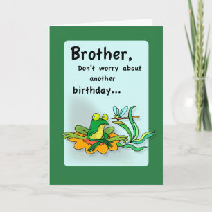 Brother Birthday, Frog Humor Card