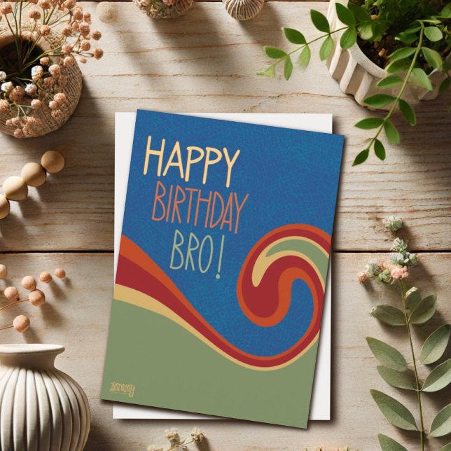 Brother Birthday Modern Abstract Inspirivity Card (Creator Uploaded)
