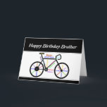 Brother Birthday Motivational Bike Bicycle Cycling Card<br><div class="desc">Motivational Bike words Birthday card for the brother who loves ,  Bicycle,  Cycling,  Sport,  Hobby</div>