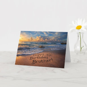 Brother Birthday on the Beach with the Ocean Card