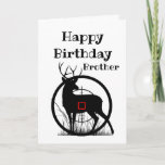 Brother Birthday Over the Hill Crosshairs Humor Card<br><div class="desc">Happy Birthday Brother,    Over the Hill has got you in it's crosshairs.   Funny Birthday wishes for the avid hunter with stag deer silhouette and target crosshairs.  Great card to customize or personalize with anyone's name</div>